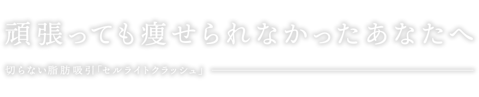 頑張っても痩せられなかったあなたへ